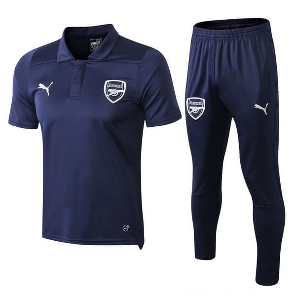 Polo Komplett Set Arsenal 2018-19 Blau Marine